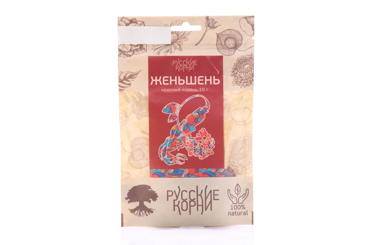 Женьшень корень измельченный (Красный) 10 гр. Русские Корни