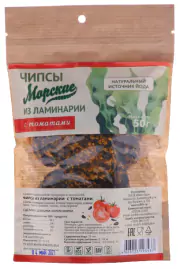 1Чипсы Морские ламинария/томат 50 гр