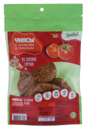1Чипсы зеленая гречка/конопля/томат 50 гр Здоровцов