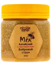 1Мёд Алтайский с экстрактом бобровой струи, 250 гр