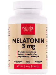 1Мелатонин 3 мг. Крепкий сон, восстановление цикла День-Ночь, 90 таблеток