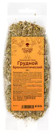 1Грудной, бронхолитический (сбор травяной), 100 гр. Русские Корни