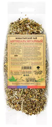 1Монастырский чай (сбор трав) от паразитов 100 гр. Русские Корни