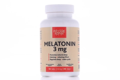 Мелатонин 3 мг. Крепкий сон, восстановление цикла День-Ночь, 90 таблеток