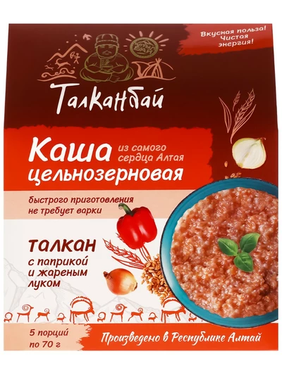 Каша быстрого приготовления с паприкой и луком, 5 пакетов по 70 г