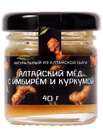 Мёд с имбирём и куркумой алтайский, 40 г