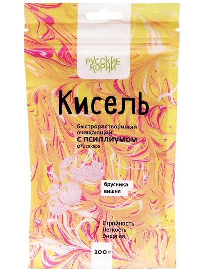 Кисель очищающий с псиллиумом (брусника/вишня), 200 г