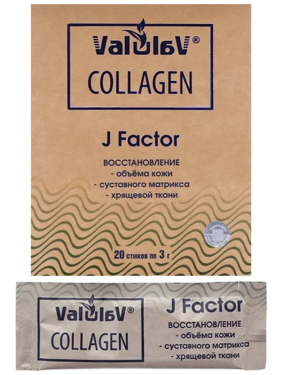 Collagen J Factor. Морской коллаген, омега-3, глюкозамин, гиалуроновая к-та, стик 3 г