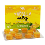 Твердый мед лимон имбирь - купить по низкой цене в фито-аптеке Русские Корни